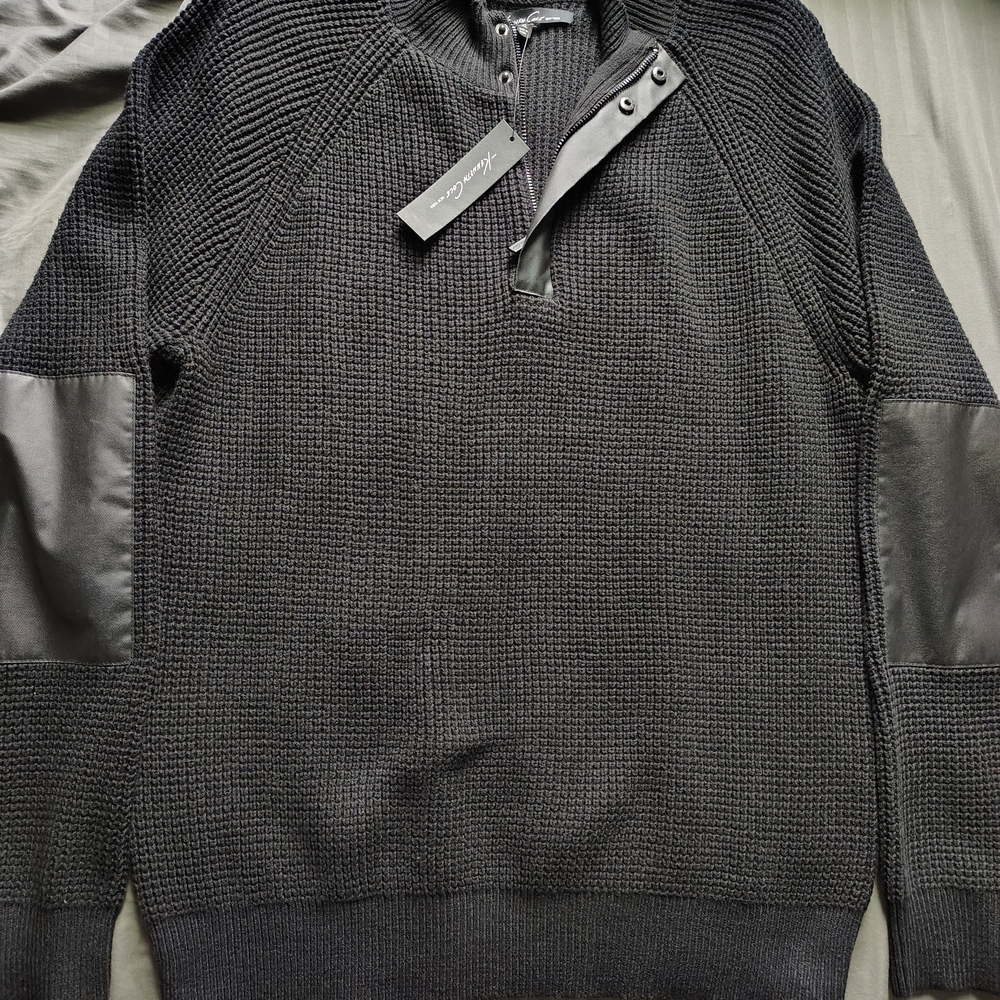 Kenneth Cole New York Black Zip Up Sweater